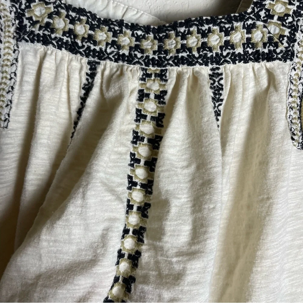 Lucky Brand Cream and Black Embroidered Top - Picture 4 of 5